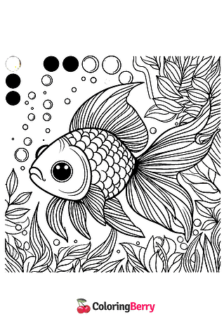 Gold Fish Coloring Page