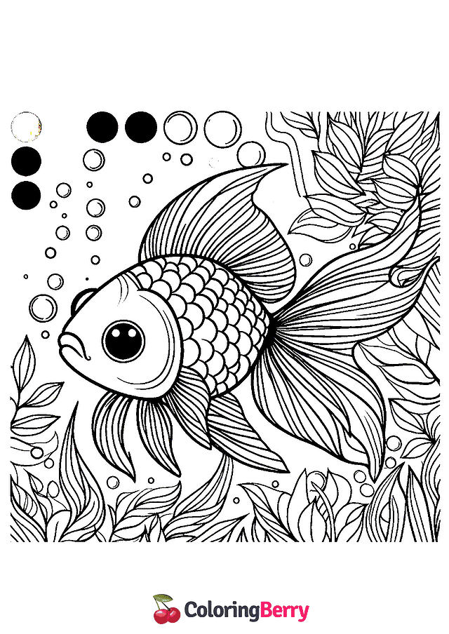 Gold Fish Coloring Page