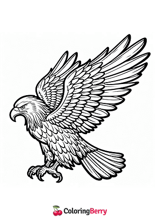 Golden Eagle in Flight Coloring Page
