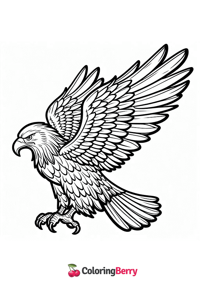 Golden Eagle in Flight Coloring Page