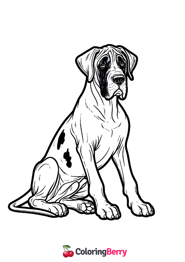 Great Dane Coloring Page