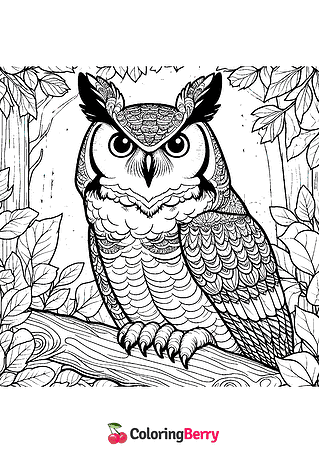 Great Horned Owl Coloring Page