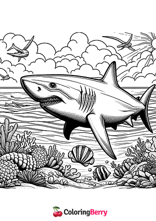 Great White Shark Coloring Page