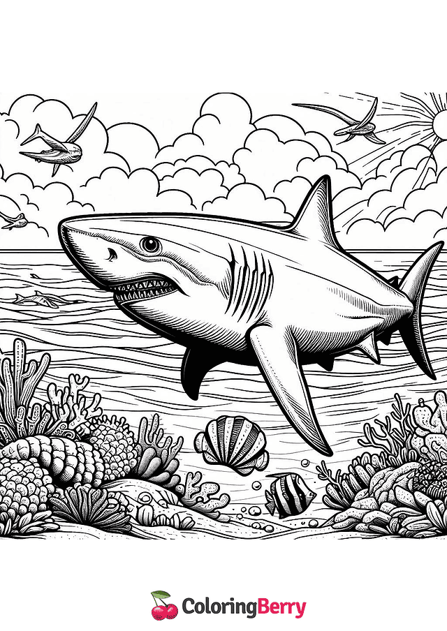 Great White Shark Coloring Page