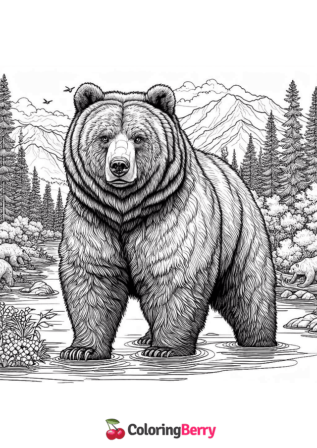 Grizzly Bear Coloring Page