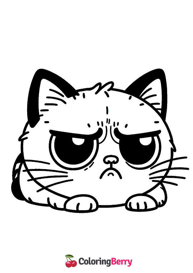 Grumpy Cat Coloring Page