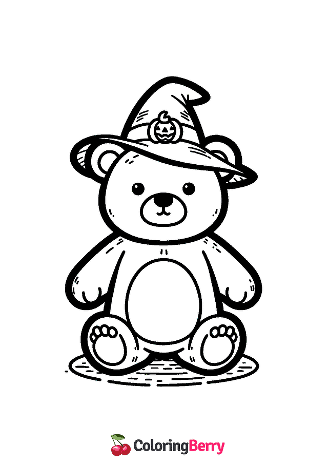 Halloween Bear Coloring Page