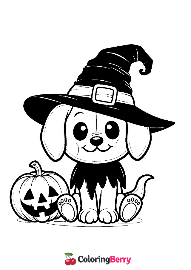 Halloween Dog Coloring Page