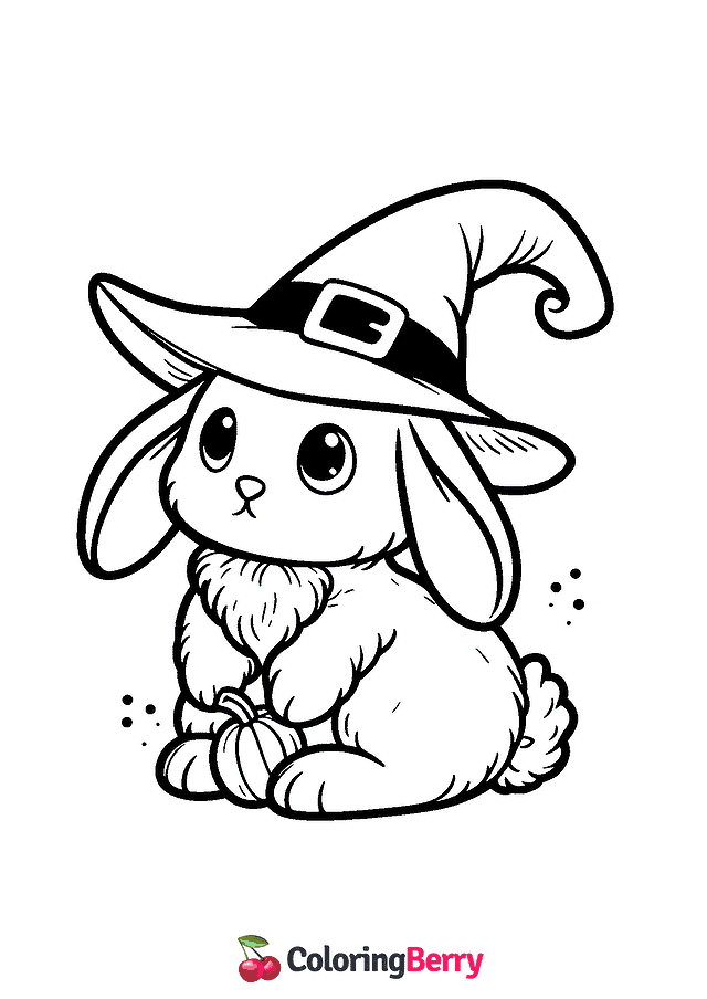 Halloween Hare Coloring Page