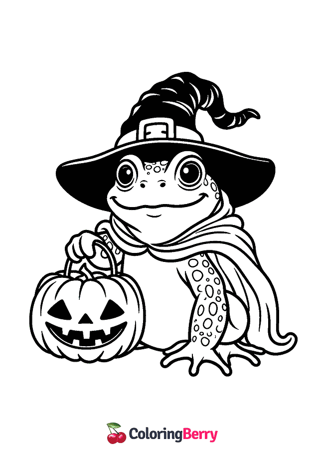 Halloween Toad Coloring Page