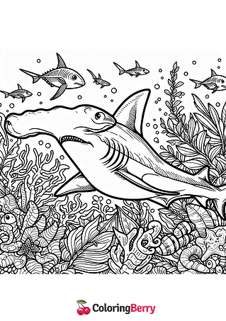 Hammerhead Shark Coloring Page