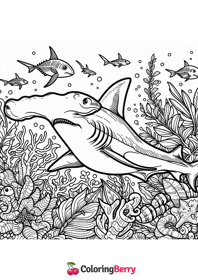 Hammerhead Shark Coloring Page