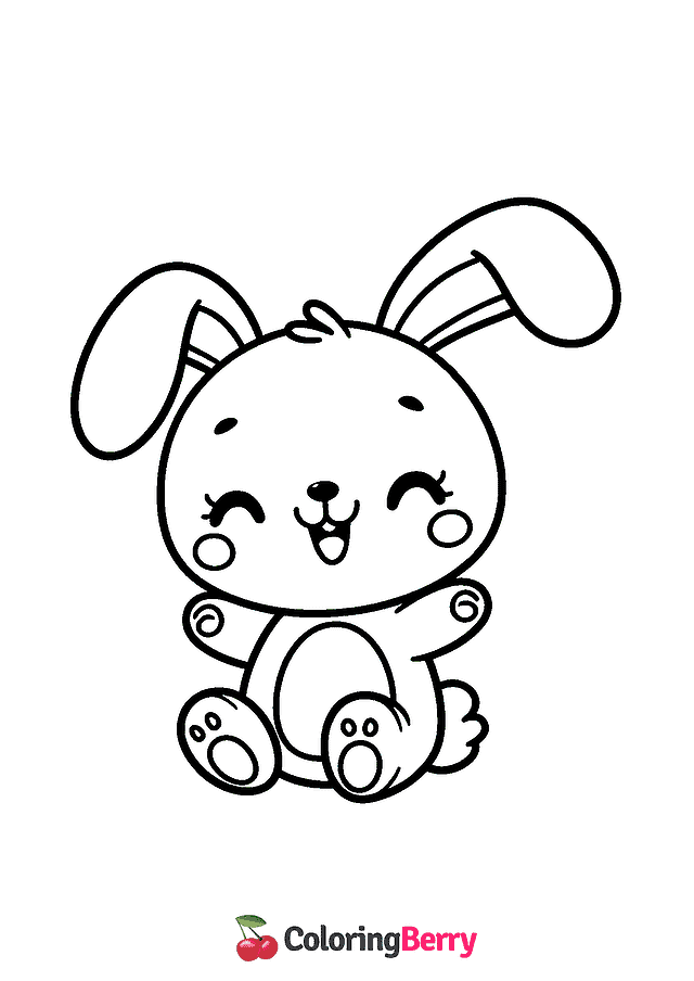 Happy Bunny Coloring Page