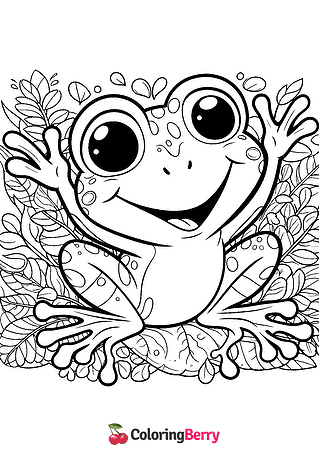 Happy Frog Coloring Page