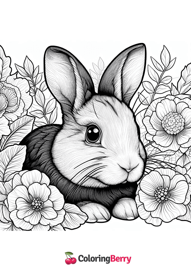 Hard Bunny Coloring Page