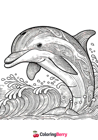 Hard Dolphin Coloring Page
