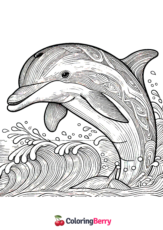 Hard Dolphin Coloring Page