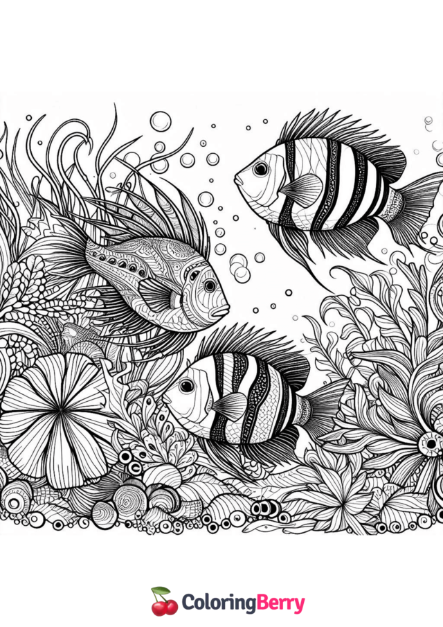 Hard Fish Coloring Page