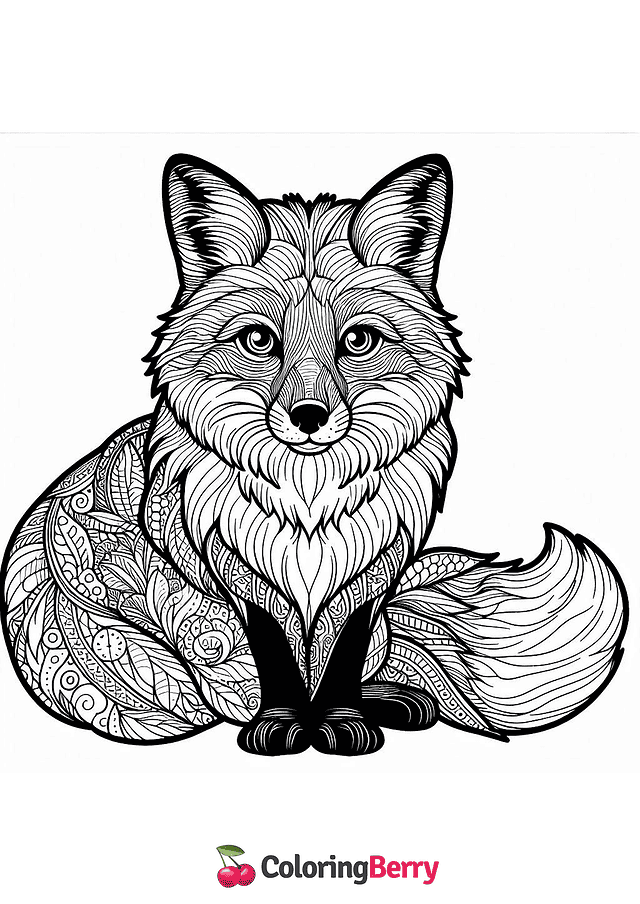 Hard Fox Coloring Page