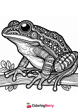 Hard Frog Coloring Page