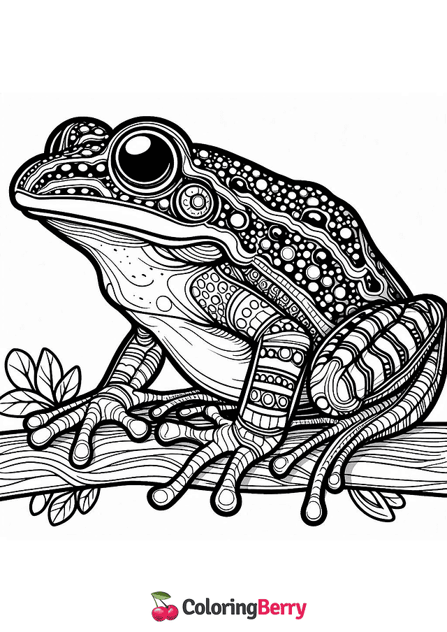 Hard Frog Coloring Page