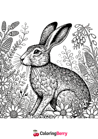 Hard Hare Coloring Page