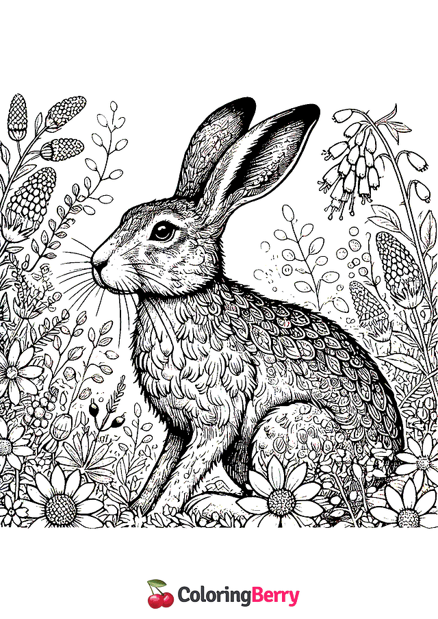 Hard Hare Coloring Page