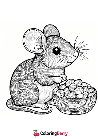 Hard Mouse Coloring Page