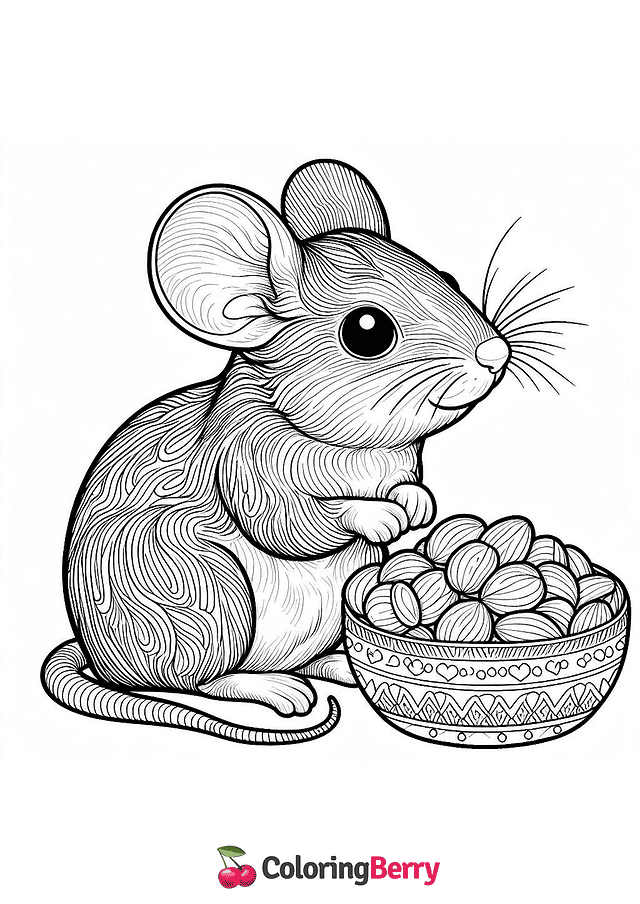 Hard Mouse Coloring Page