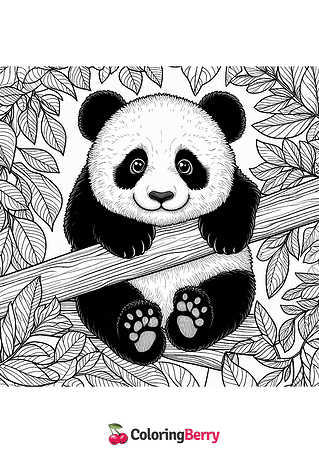 Hard Panda Coloring Page