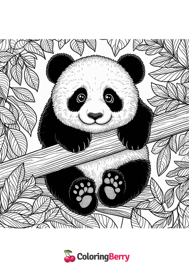 Hard Panda Coloring Page