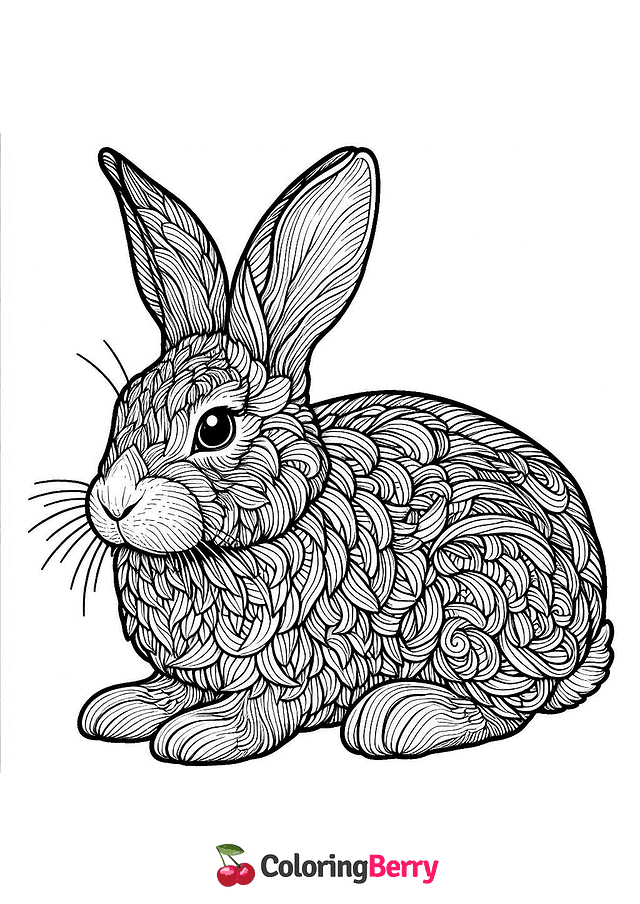 Hard Rabbit Coloring Page