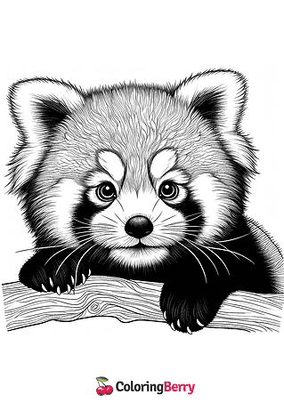 Hard Red Panda Coloring Page