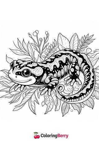 Hard Salamander Coloring Page