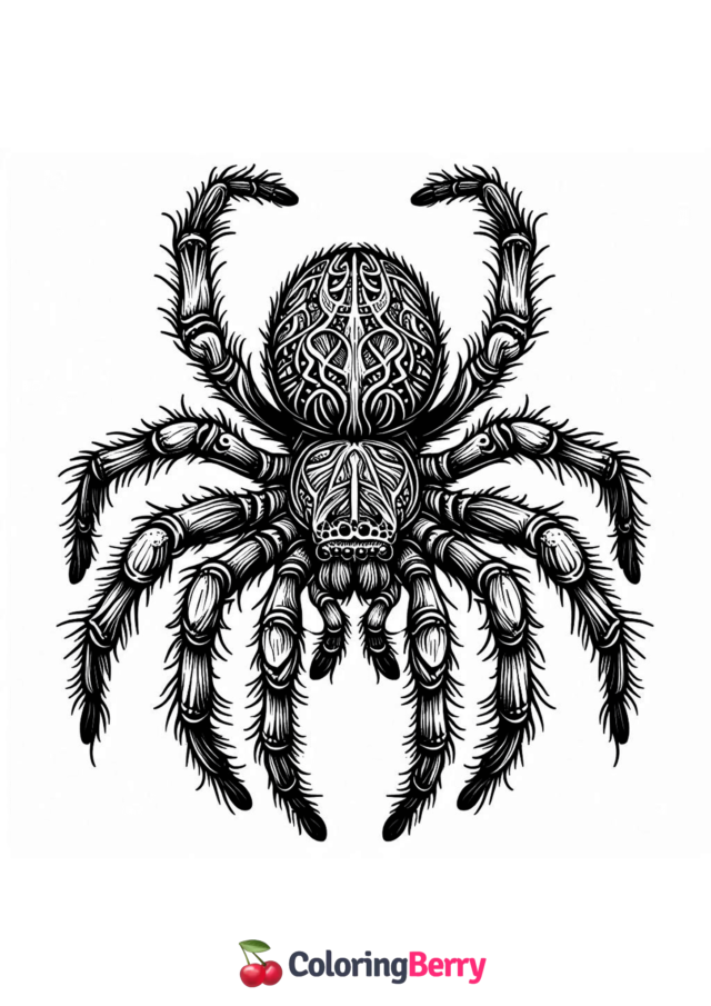 Hard Spider Coloring Page