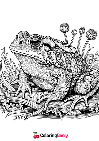 Hard Toad Coloring Page