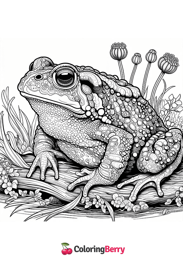 Hard Toad Coloring Page