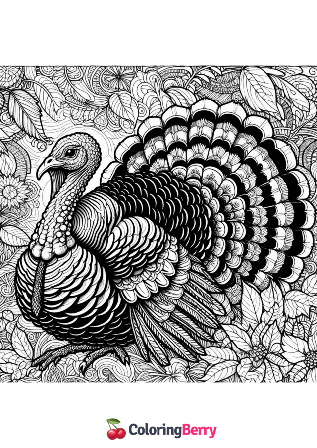 Hard Turkey Coloring Page