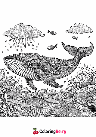 Hard Whale Coloring Page