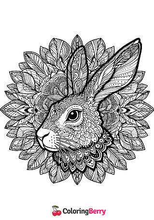 Hare Mandala Coloring Page