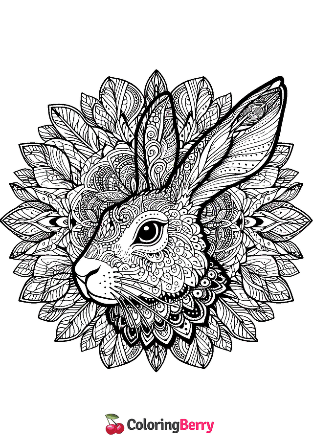 Hare Mandala Coloring Page