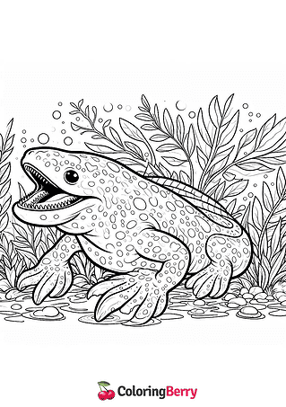 Hellbender Coloring Page