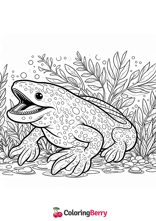 Hellbender Coloring Page