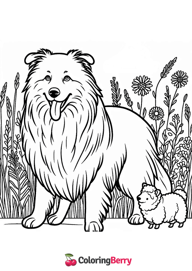 Herding Dog Coloring Page