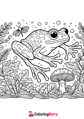 Hopping Frog Coloring Page