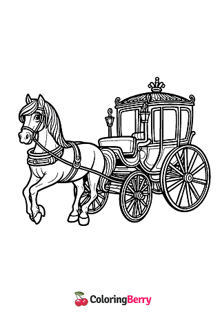 Horse Carriage Coloring Page