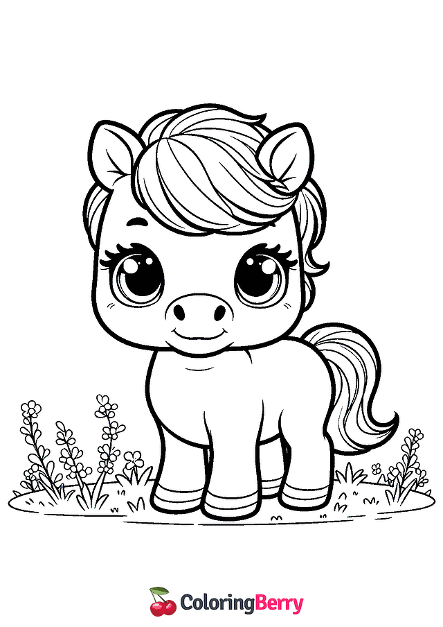 Horse Cub Coloring Page