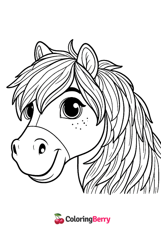 Horse Face Coloring Page