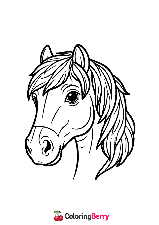 Horse Head Coloring Page