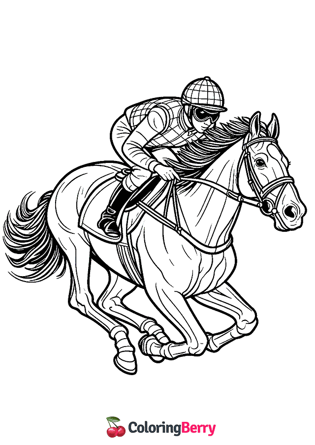 Horse Jockey Coloring Page